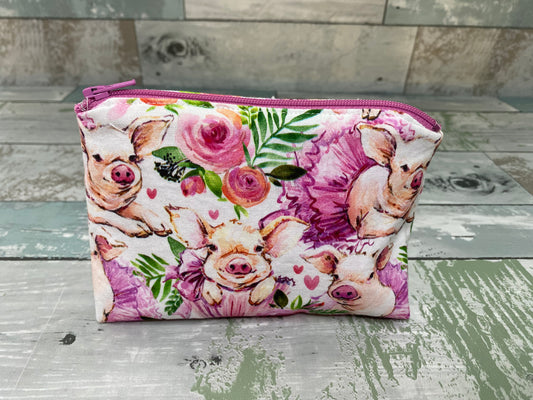 Pink Piggy Make-Up Bag